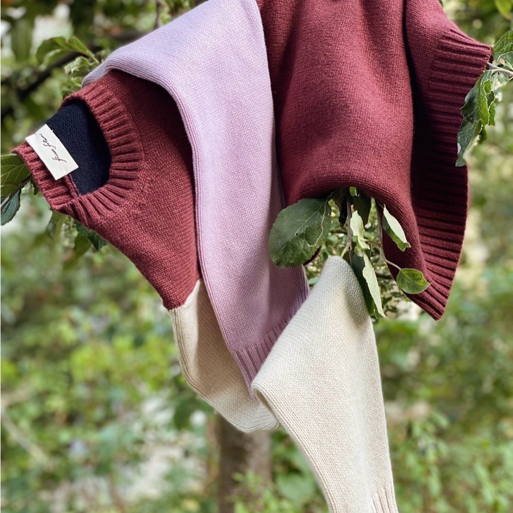 Ficus Folium Multi Color 100% Cashmere Women's Sweater - Picture 3 of 7